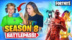 BUYING Fortnite SEASON 8 BattlePass With MOM'S CREDIT CARD!! | Royalty Gaming