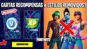 FORTNITE - CARTAS RECOMPENSAS GRÁTIS, ESTILOS SKIN REMOVIDOS e CUBOS EVENTO?