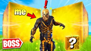 Fortnite except i'm BOSS Gold Skull Trooper