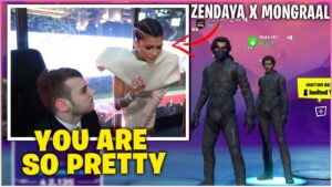 MONGRAAL Gets NERVOUS After ZENDAYA Shows up On LIVE Stream & FLEXES NEW DUNE Skin (Fortnite)