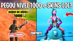 FORTNITE - CONTA NÍVEL 1000 e SKINS LEAGUE OF LEGENDS?
