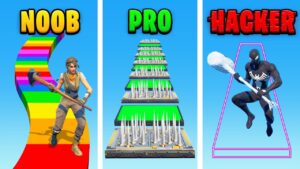 Deathrun NOOB vs PRO vs HACKER sur FORTNITE