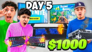 Last To Leave Worst Fortnite Gaming Setup Wins $1,000 Challenge w/ Brothers!