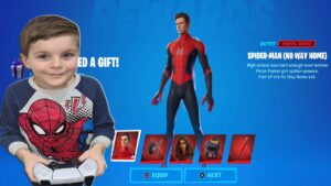 TRUMAnn Giving My 8 Year Old Kid NEW SPIDER-MAN No Way Home Unlocking Marvel Fortnite Skin Bundle