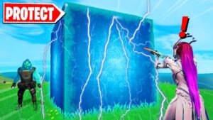 the blue cube is CHARGING UP, so i protected it