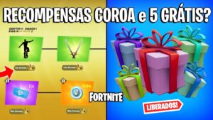 FORTNITE - RECOMPENSAS COROA VITÓRIA e 5 ITENS GRÁTIS LIBERADOS?