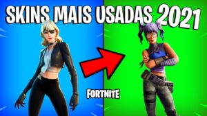 FORTNITE - SKINS MAIS USADAS DE 2021!
