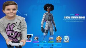 TRUMAnn Giving His 8 Year Old Kid NEW SNOW STEALTH SLONE Crew Pack With 1000 FREE Fortnite V-Bucks