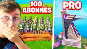100 NOOBS VS 1 PRO en BUILD BATTLE FORTNITE