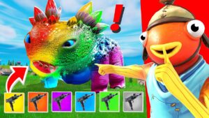 Je TRANSFORME KLOMBO en ARC en CIEL avec les NOUVELLES ARMES MULTICOULEURS ! Expérience Fortnite