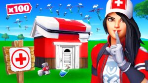 SEKRETNIE UKRYŁAM  SIĘ NA CUSTOMIE DLA 100 MEDYKÓW ZERO FRAGÓW CHALLENGE w Fortnite