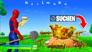 wir finden GEHEIMEN SCHATZ und goldene LEGENDÄRE OG WAFFEN in Fortnite!