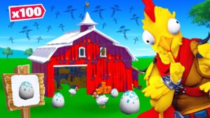 SEKRETNIE UKRYŁEM SIĘ NA CUSTOMIE DLA 100 KUR i FARMERÓW W FORTNITE