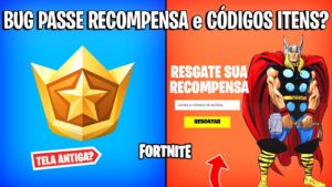 FORTNITE - PASSE RECOMPENSA ANTIGA BUG e 5 CÓDIGOS ITENS MARVEL?