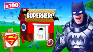 Sekretnie UKRYŁEM Się Na Customie Dla 100 SUPERBOHATERÓW w Fortnite