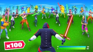 *ULTIMATIVES* LICHTSCHWERT DUELL gegen 100 Spieler in Fortnite 3