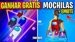CONSIGA GRÁTIS AS RECOMPENSAS AMONG US NO FORTNITE! (MOCHILA + EMOTE)