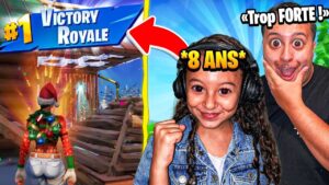 Ma petite SOEUR de 8 ans à fait TOP 1 sur FORTNITE ! (elle a triché)