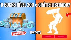 FORTNITE - GANHAR V-BUCKS ATÉ NÍVEL 200 e GESTO GRÁTIS LIBERADO?