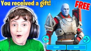 Gifting Little Bro *NEW* Destiny Bundle in Fortnite! (FREE)
