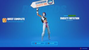 My Son Helps Me Unlock The FREE Sweaty Rotation Emote! (No Sweat Summer FREE EMOTE)