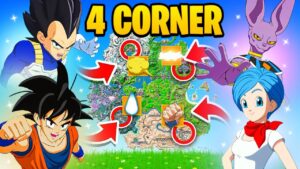The *MYTHIC* 4 CORNER Challenge in Fortnite! (Dragon Ball)