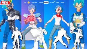 VEGETA and BULMA doing all Built-In Emotes (Fortnite x Dragon Ball) シ