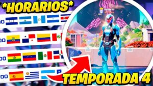 ¿A QUE HORA INICIA la NUEVA TEMPORADA 4 de FORTNITE? ⏰🔥 HORARIOS FORTNITE TEMPORADA 4 CAPITULO 3