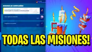 COMO COMPLETAR TODAS LAS MISIONES DE CUMPLEAÑOS DE FORTNITE TEMPORADA 4 CAPITULO 3 ...!?