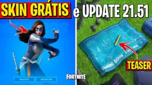FORTNITE - SKIN GRÁTIS LIBERADA, ATUALIZAÇÃO 21.51 e TEASER TEMPORADA 4 (EVENTO CANCELADO?)