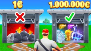 GARAGE à 1€ vs GARAGE à 1.000.000€ sur FORTNITE