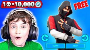 Gifting Little Bro 10,000 V-Bucks Per Elim!
