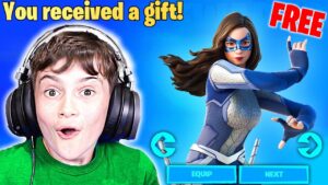 Gifting Little Bro *NEW* Dreamer Skin in Fortnite!