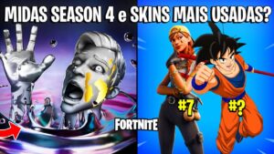 TEASER MIDAS TEMPORADA 4 e SKINS MAIS USADAS? - FORTNITE