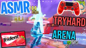 ASMR Gaming 🤩 Fortnite Arena Tryhard! Relaxing Gum Chewing 🎮🎧 Controller Sounds + Whispering 💤