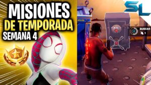 Como COMPLETAR TODAS las MISIONES DE LA SEMANA 4 TEMPORADA 4 CAPITULO 3 FORTNITE