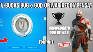 FORTNITE - 500 V-BUCKS GRÁTIS BUG, KRATOS LOJA e GOD OF WAR RECOMPENSA?