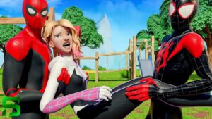 Spider-Man & Miles Morales FIGHT for SPIDER-GWEN'S LOVE.... Fortnite Season 4