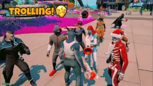 Trolling Fortnite kids Using The NEW GOAT Skin in Party Royale #6