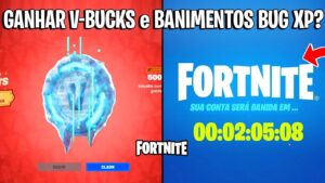 FORTNITE - GANHAR 500 V-BUCKS EXTRAS e MUITAS CONTAS BANIDAS  BUG XP?
