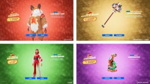 l'intérieur de tous les cadeaux de noel 2022 sur fortnite !! (skin, emote, pioche)