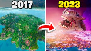 A EVOLUÇÃO DO MAPA DO FORTNITE! (2017 - 2023)