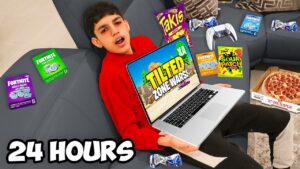 I Survived 24 Hours Playing TILTED ZONE WARS Fortnite!