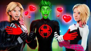 SPIDERGWEN ZWILLINGE mit MILESMORALES ALLEIN und dann passierte das.. 😍🕷  (ein Fortnite Kurzfilm)