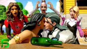 The Ageless PLAYS SPIN THE BOTTLE with GIRLS IN LOVE.. Fortnite