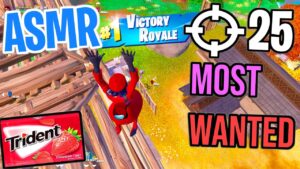 ASMR Gaming 😴 Fortnite Most Wanted Win! Relaxing Gum Chewing 🎮🎧 Controller Sounds + Whispering 💤