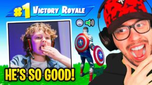Getting the FUNNIEST KID his First Win in Fortnite (Random Duos)
