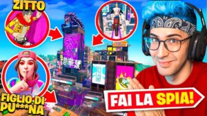 QUITTA E INSULTA TUTTI perchè FANNO la SPIA nel NASCONDINO a MEGA CITY su FORTNITE