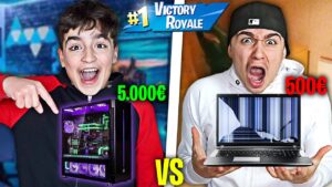 BILLIGER 500€ PC vs 5000€ GAMING PC - Fortnite Challenge