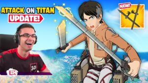 Nick Eh 30 reacts to Attack on Titan in Fortnite!